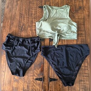 LOT- Shein Army Green and Black Bikini (2) Set